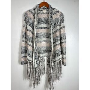 Chicos knit Fringed stripe Cardigan size 00